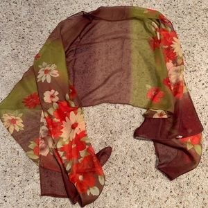 Floral Multicolor Lightweight Fashion Scarf